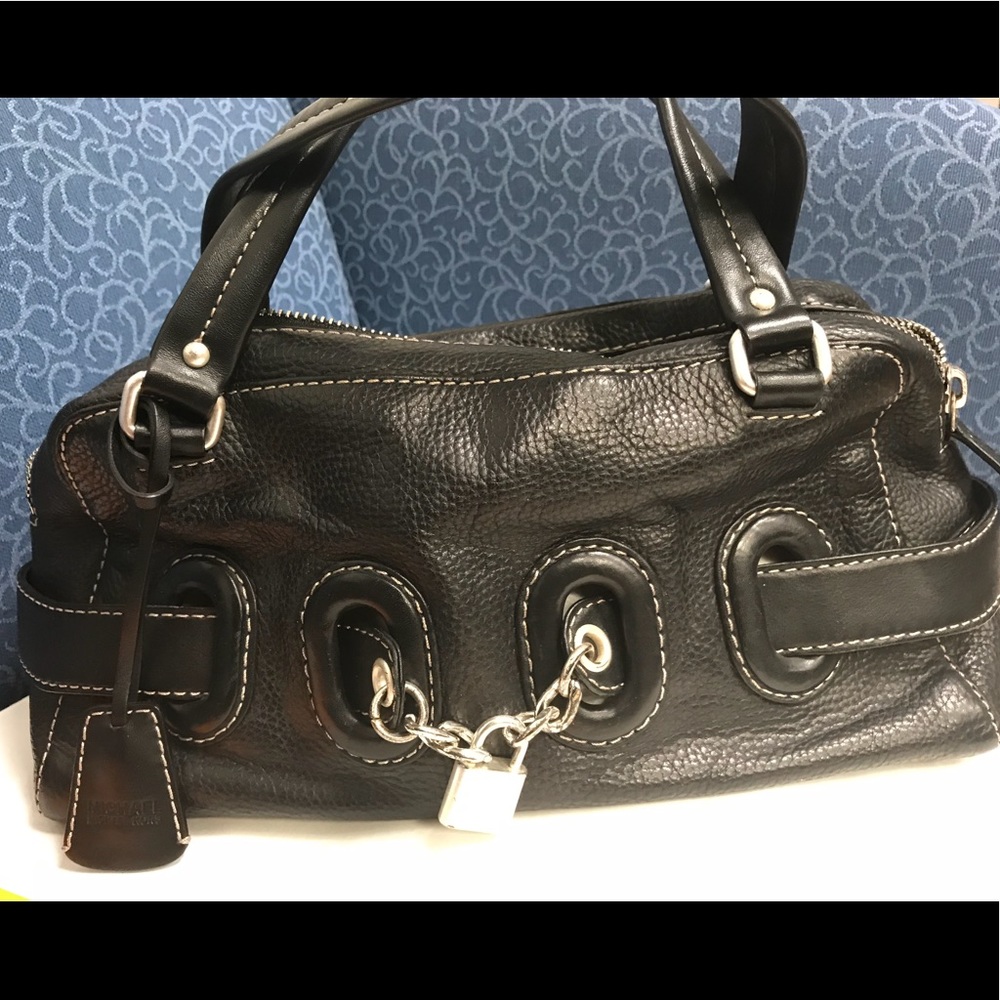 MICHAEL KORS black pebble leather handbag